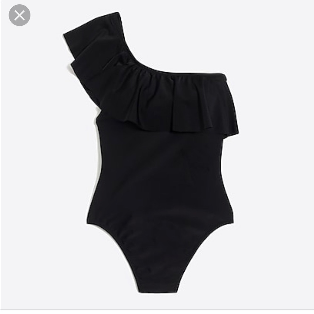 J Crew Factory One Shoulder Ruffle Swimsuit